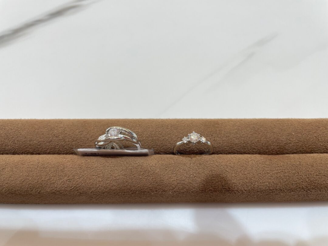 京都四条烏丸宝石修理 母の立て爪ダイヤを自分の婚約指輪にジュエリーリメイク