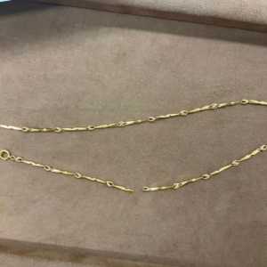 京都大丸前宝石修理研究所 K18YGデザインネックレスのチェーン切れロー付けの修理