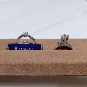 京都烏丸 譲り受けた立爪の指輪を自分たちの婚約指輪へジュエリーリフォームして頂きました