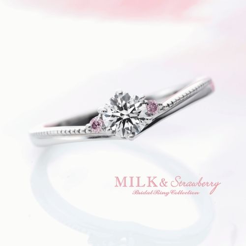 心斎橋・なんばピンクダイヤモンドが可愛い婚約指輪Milk＆Sttrawberryレミュルミュー