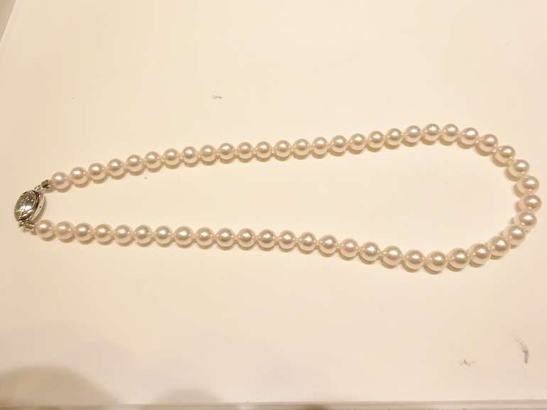 大阪府泉南｜パールのネックレスをデザインネックレスと念珠にジュエリーリフォーム