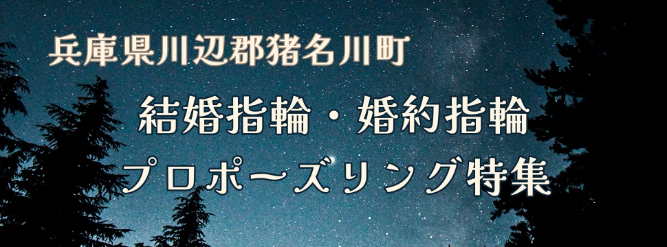 兵庫県川辺郡猪名川町在住の方におすすめの結婚指輪・婚約指輪・プロポーズリング特集