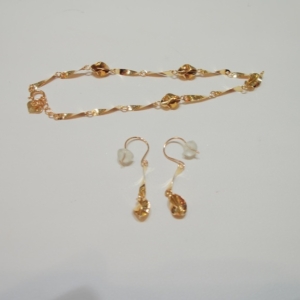 大阪府泉南市　アンクレットをブレスレットとピアスにジュエリーリフォームされたお客様