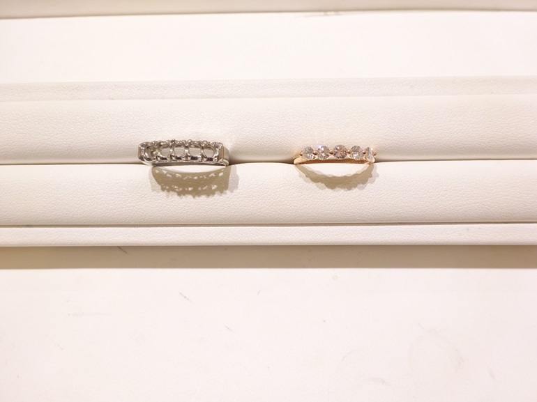 大阪府泉南市　昔の一文字リングをジュエリーリフォームされたお客様です。