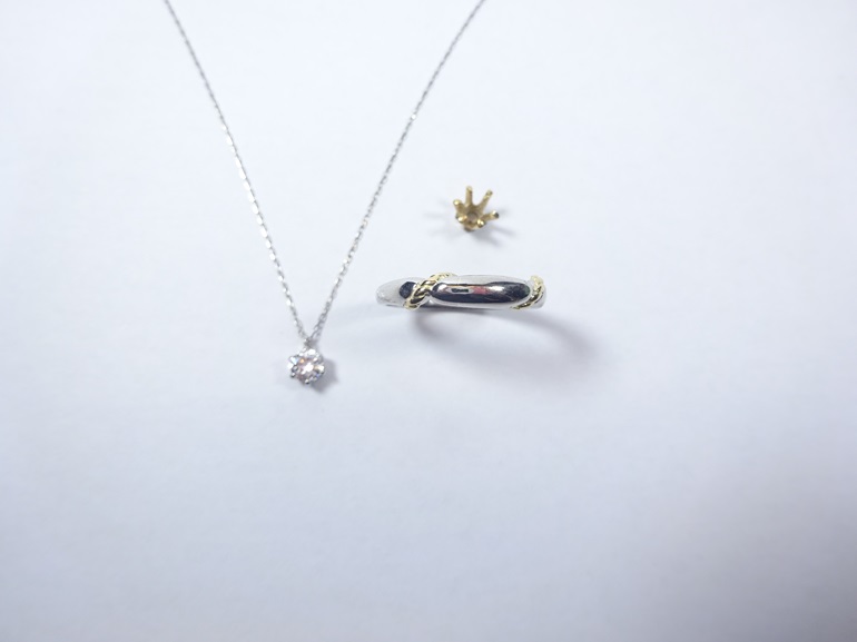 大阪府貝塚市　立て爪のダイヤの指輪をジュエリーリフォームされたお客様です。